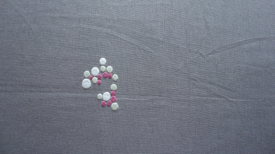 Table - Detail, Bubbles, Pink on Grey