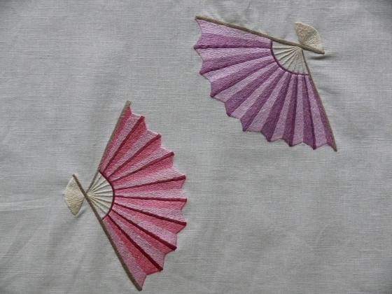 Table - Detail, Fan, Pink & Purple